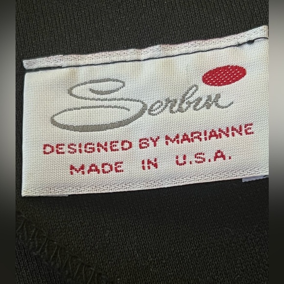 Serbin short sleeve black & white houndstooth print dress with matching jacket. - Picture 6 of 11